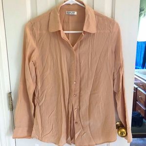 Everlane silk button down blouse shirt blush pink